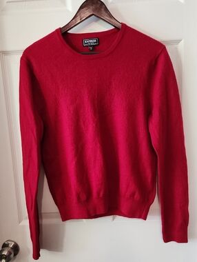 Express Extra Fine Merino Wool Red Crewneck Pullover Sz XL